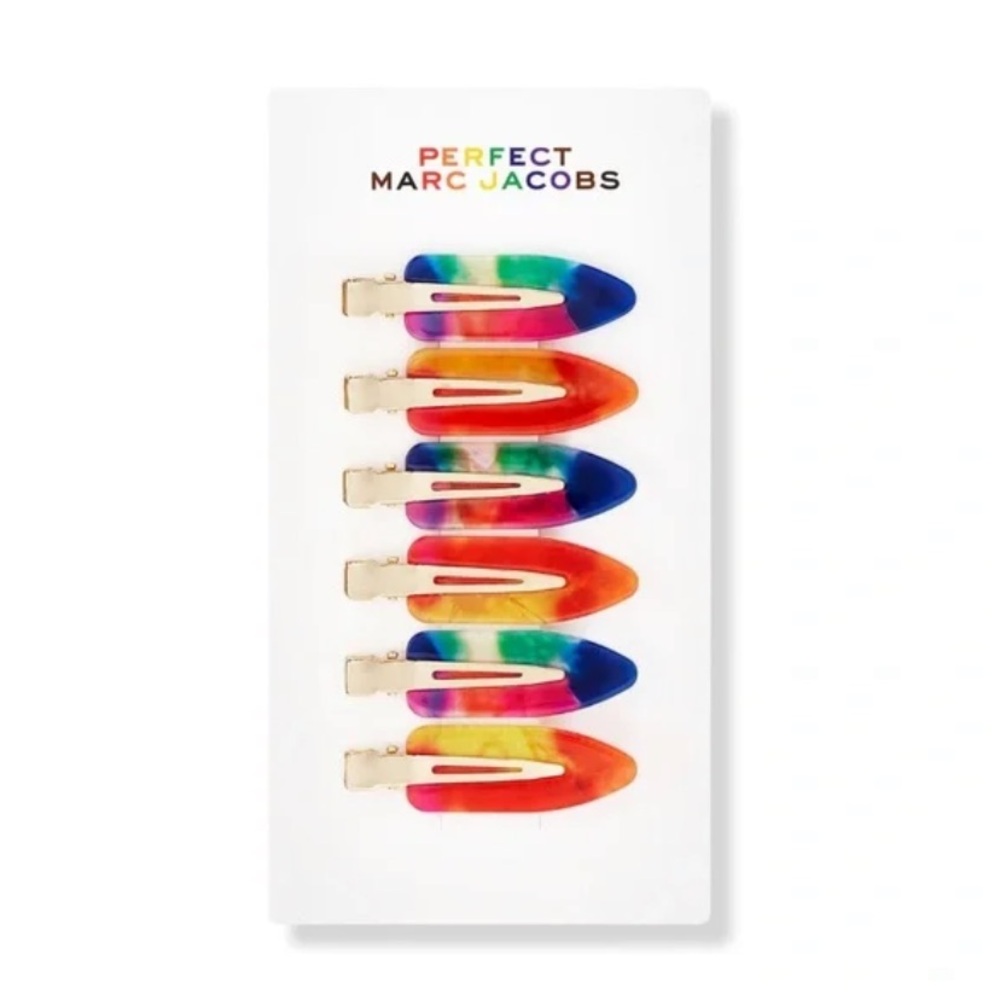 MARC JACOBS Pride Parade Rainbow Hair Clips - Set of 6 NIP